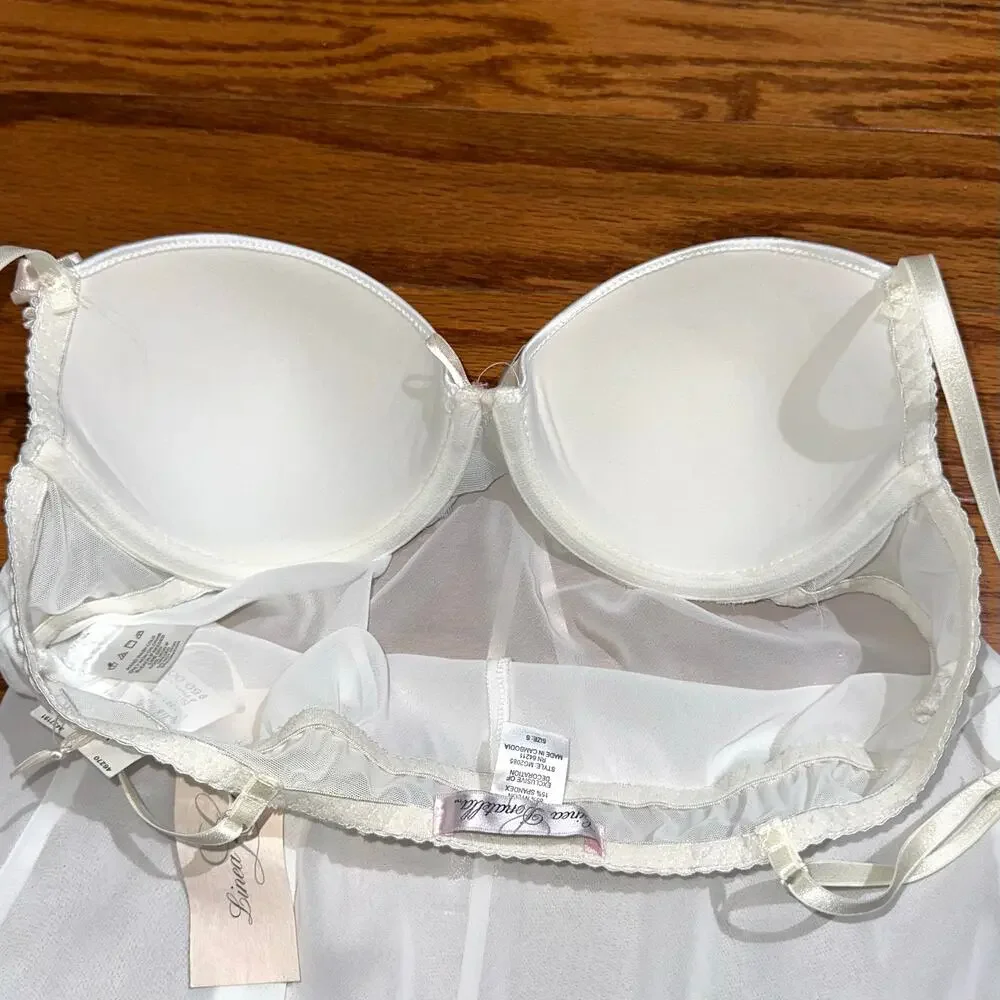 NWT Linea Donatella Ivory Bridal Slip Babydoll Chemise Size Small